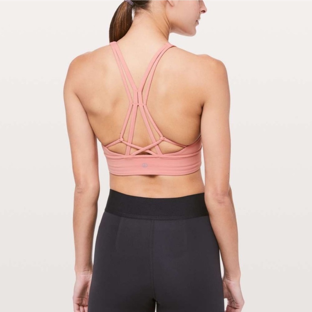 Strappy Back Sports Bra - Dusty Rose